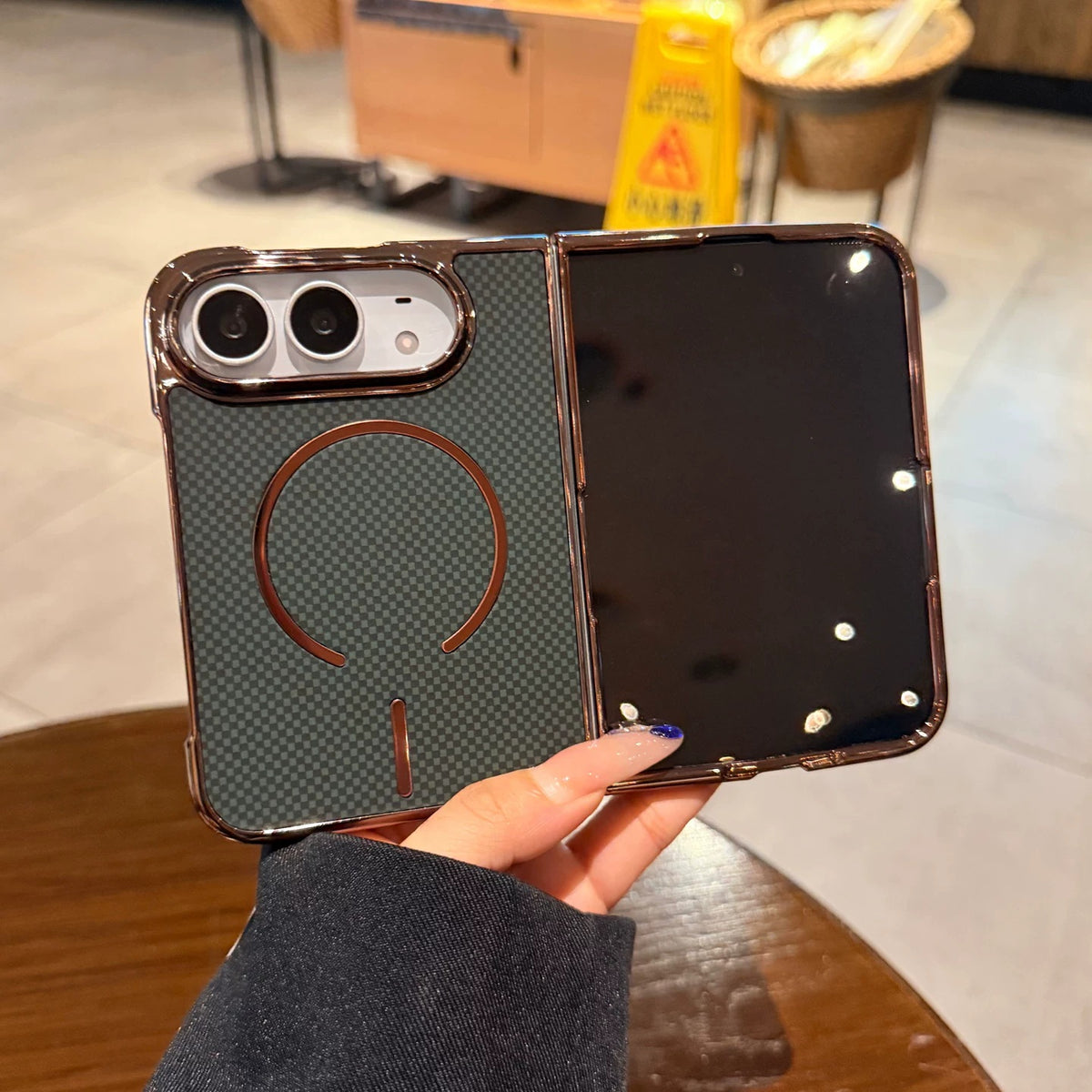 Woven Grid Magnetic Case for iPhone Duo 鈥?supplier product view