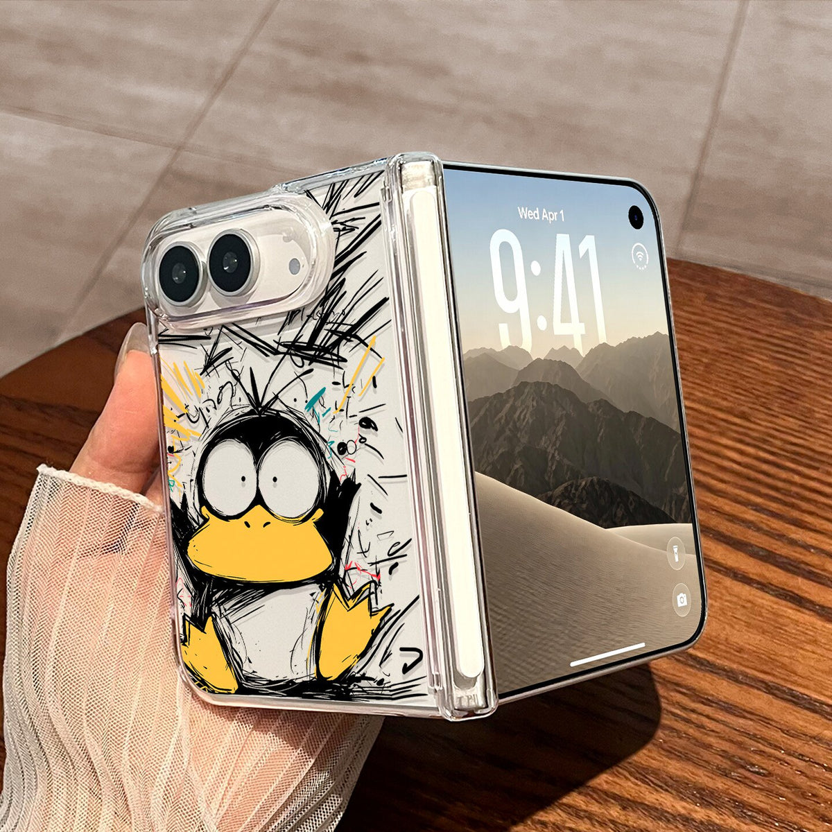 Graffiti Duck case — original supplier open folding view