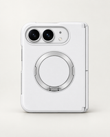 Matte Rotating Stand Case for iPhone Duo — White rear studio view
