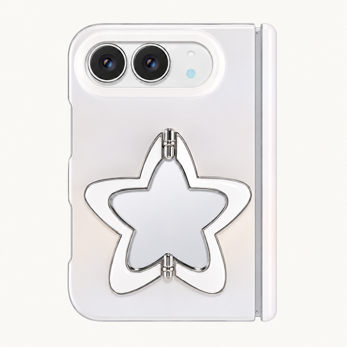 Sea Salt Star Stand Case fitted on iPhone Duo - rear product view